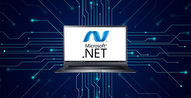 asp.net web development services represented by .net logo on laptop